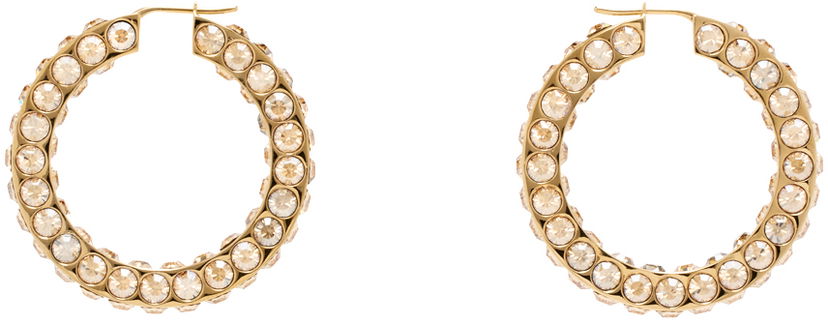 Örhängen Amina Muaddi Muaddi Big Crystal Hoop Earrings Gul | JAH HOOP BIG