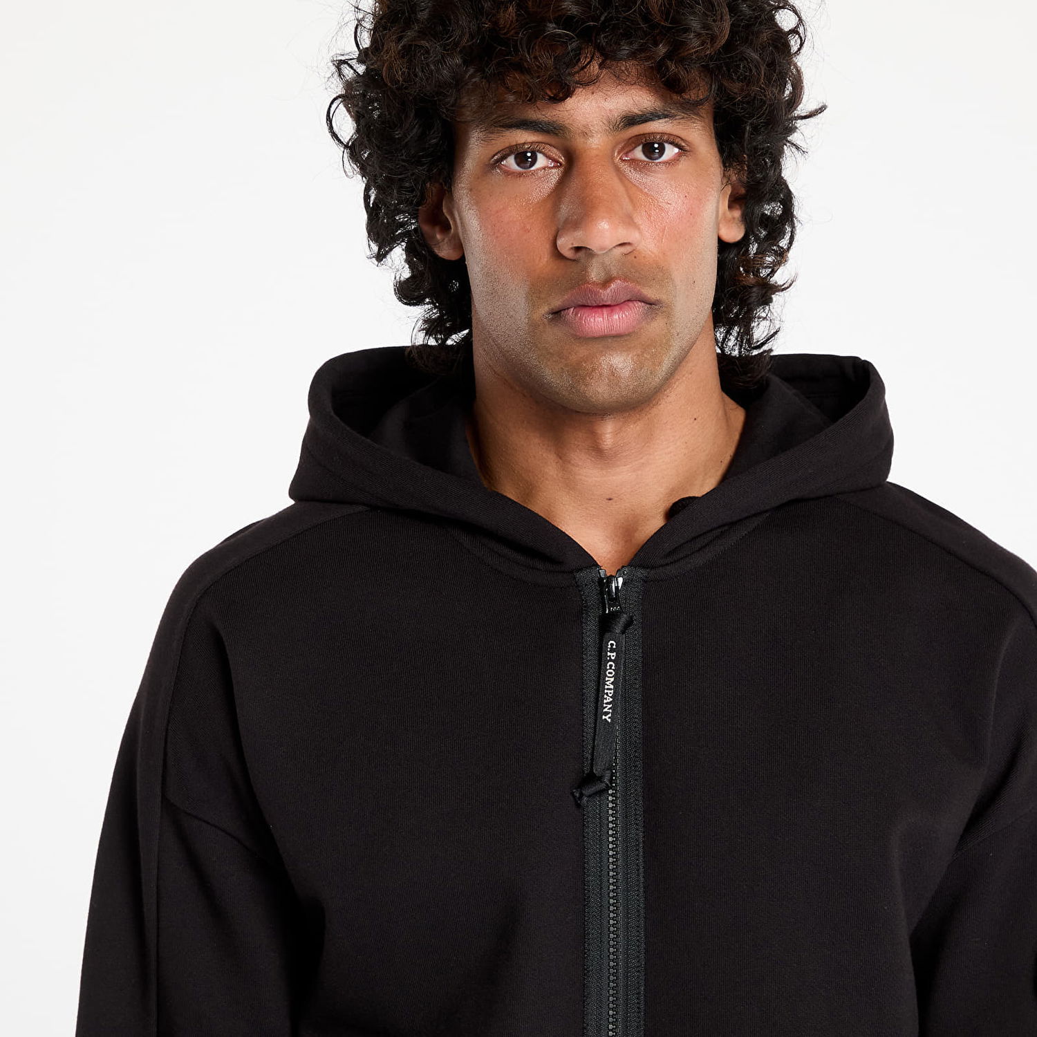 Sweatshirt C.P. Company C.P. Company Diagonal Raised Fleece Full Zip Hoodie Svart | 18CMSS025A005086W-999, 1