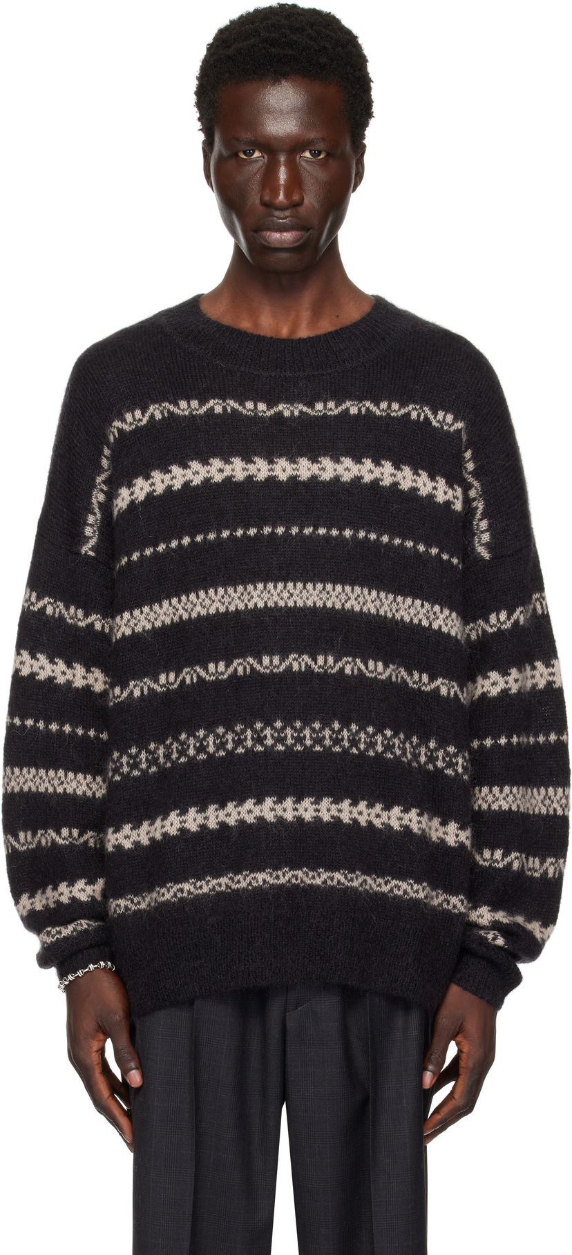 Sweater ISABEL MARANT Striped Knit Sweater Svart | 25PPU0652HA-C1L04H
