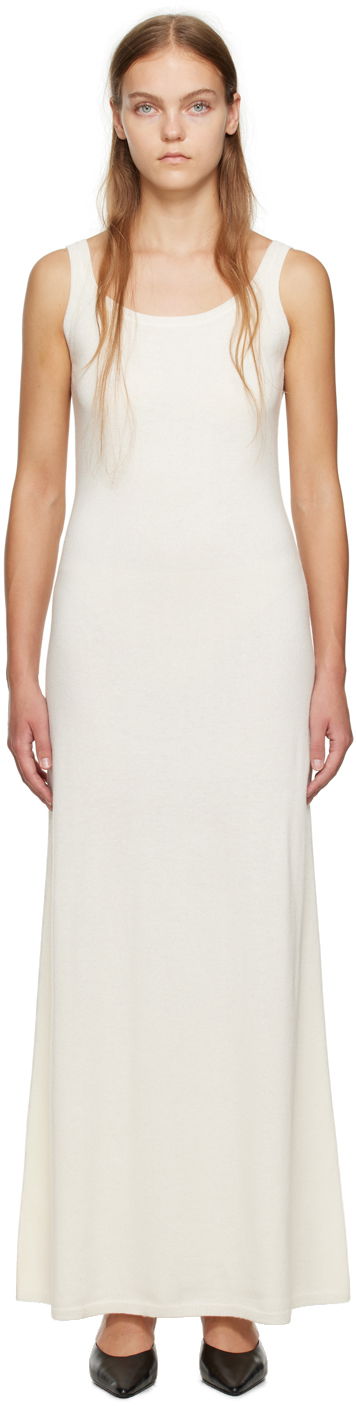 Klä Max Mara Max Mara Scoop Neck Maxi Dress Vit | 2313260433600 MM12002