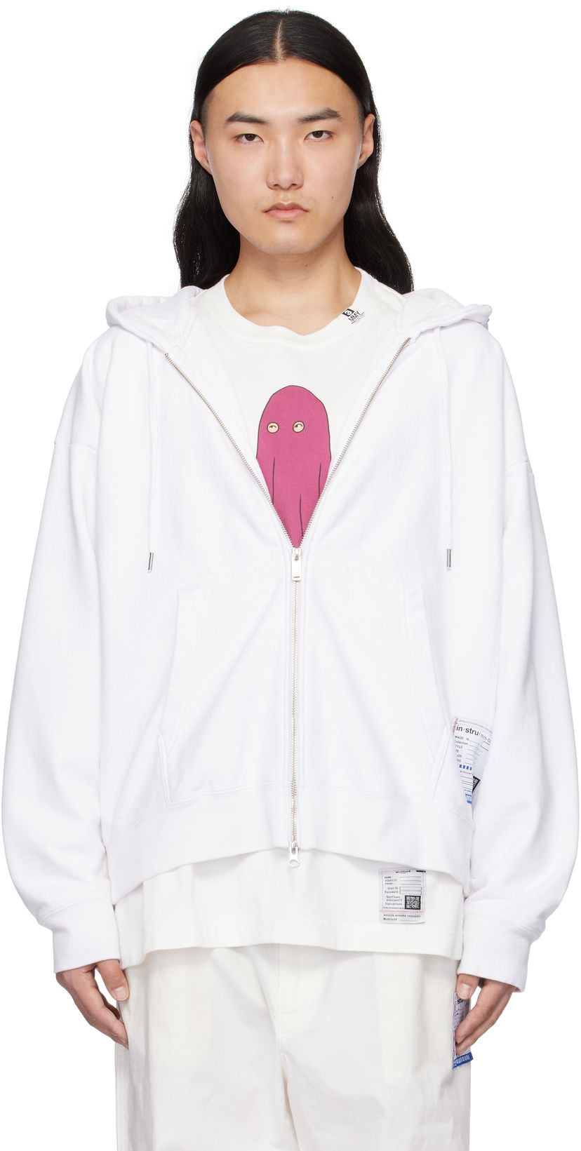 Sweatshirt Maison MIHARA YASUHIRO Zip Parka Hoodie Vit | I13PK521
