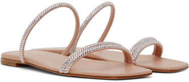 Sneakers och skor Gianvito Rossi Cannes 05 Crystal Embellished Flat Sandals Beige | G16120.05CUO.XCN, 3