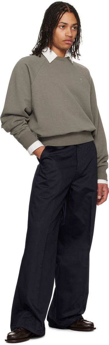 Byxor AMI AMI Paris Baggy Fit Cotton Trousers Mörkblå | HTR460.CO0103, 3