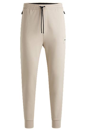 Träningsbyxor BOSS Stretch Cotton-Blend Tracksuit Bottoms Beige | 50537198