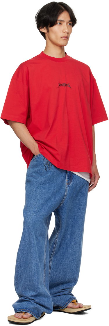 T-shirt VETEMENTS VETEMENTS Metal Logo Regular Fit T-Shirt Röd | UH76TR600R, 3