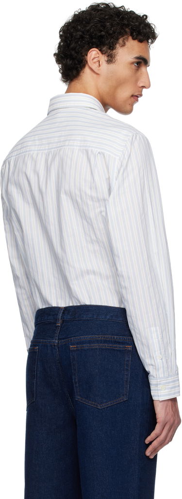 Skjorta A.P.C. A.P.C. Edouard Brodée Striped Button-Down Shirt Vit | COHFZ-H12509, 2