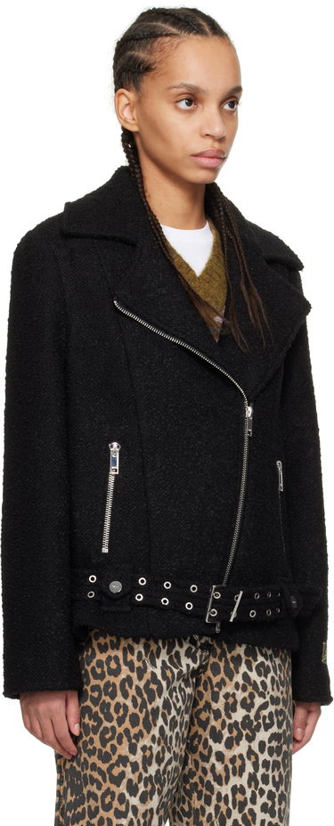 Jacka GANNI GANNI Textured Boucle Wool Jacket Svart | W0026, 1