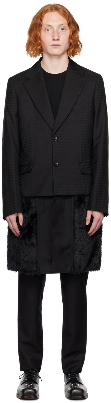 Rockar Comme des Garçons Layered Faux-Fur Coat Svart | PL-J029-051-1-1