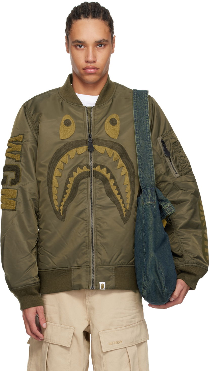 Bomberjacka BAPE BAPE Shark MA-1 Bomber Jacket Grön | 001HJK801006M