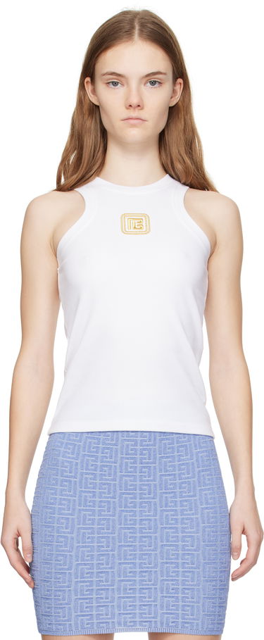Linne Balmain Balmain Retro 'PB' Tank Top Vit | DF1EB045BC49, 0