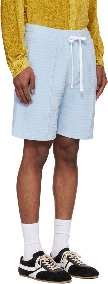Shorts Casablanca Casablanca Velour Stripe Shorts Blå | MS25-JTR-249-01, 1