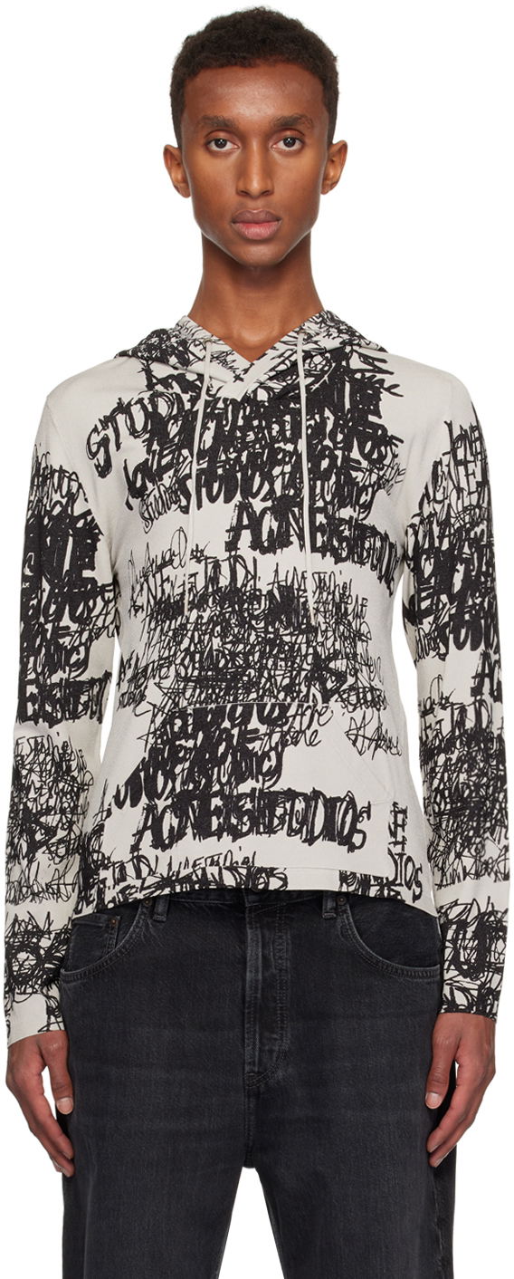 Sweater Acne Studios Acne Studios Printed Hoodie Grå | B60336-