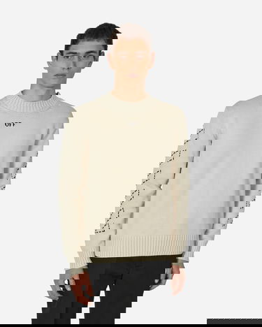 Sweater Off-White Stitch Arrows Diags Knit Sweater Beige Beige | OMHE172F23KNI001 6110, 1