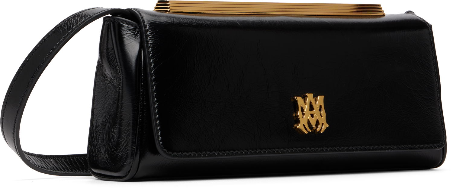 Handväska AMIRI Leather 'MA' Gold-Tone Frame Clutch Svart | AWBGCH1005, 1