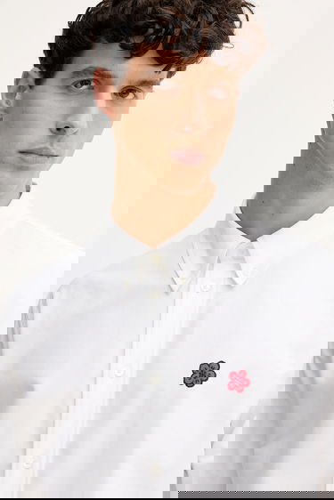 Skjorta KENZO Kenzo Regular Fit Shirt with Classic Collar Vit | FF65CH4109LO, 3