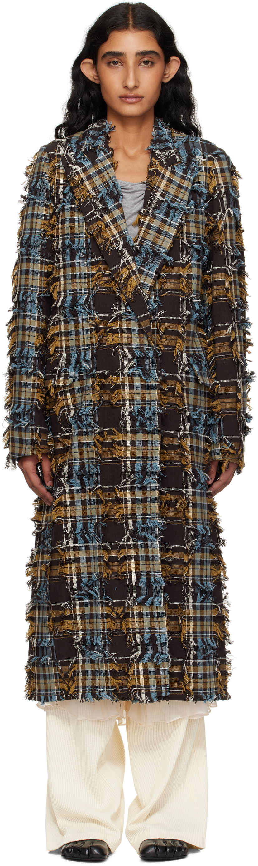 Rockar Collina Strada Collina Strada Wolverine Plaid Frayed Coat Flerfärgad | XX5217-B