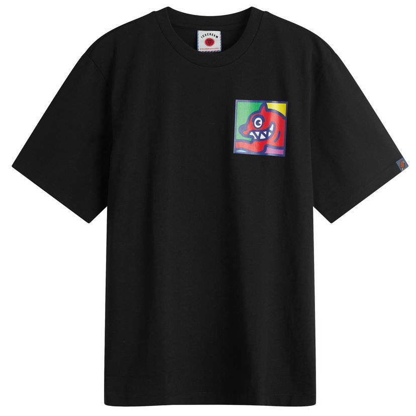 T-shirt BBC IceCream Pop Art Running Dog Graphic Tee Svart | IC25256-BLK