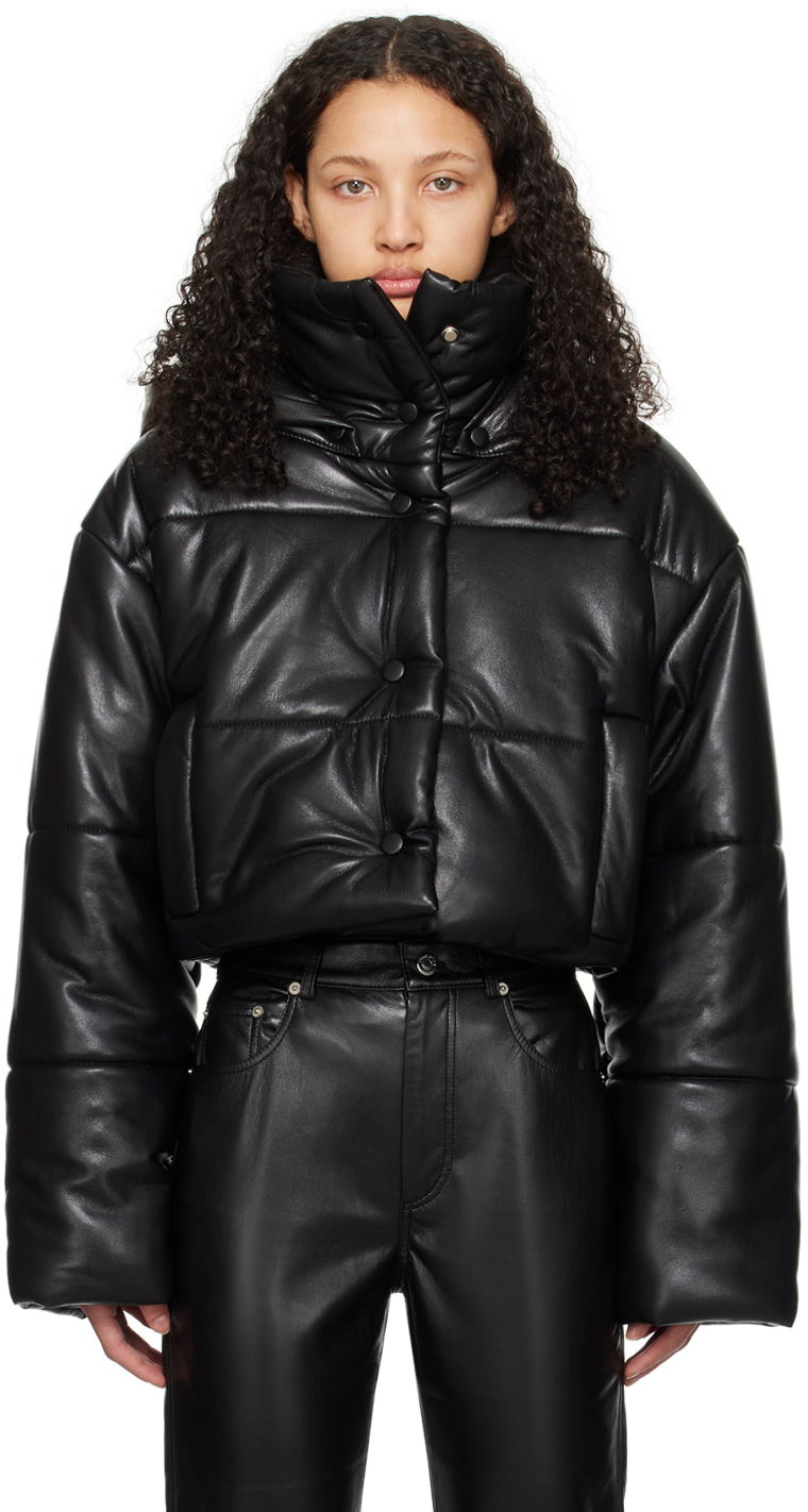 Jacka Nanushka Aveline Vegan Leather Jacket Svart | NW23CROW01999, 0