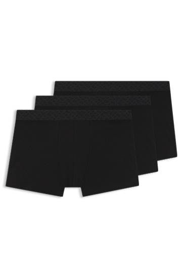 Boxare BOSS Three-pack of stretch-cotton trunks Svart | 50546745, 0