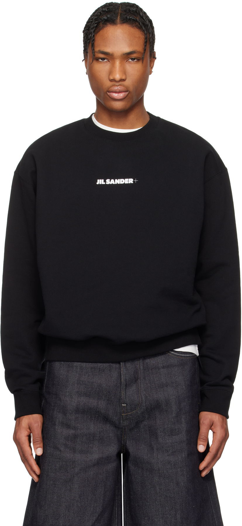 Sweater Jil Sander Jil Sander Logo Sweatshirt Svart | J47GU0132_J20039