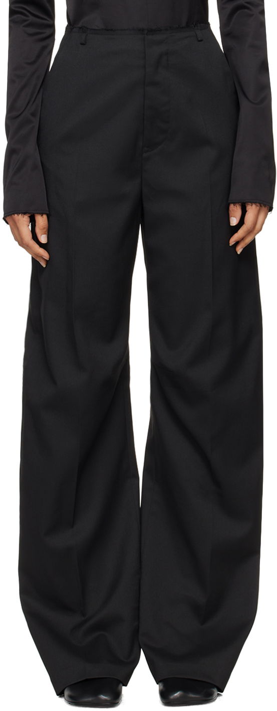 Byxor Maison Margiela MM6 Black Raw Edge Trousers Svart | S62KB0211 M35227