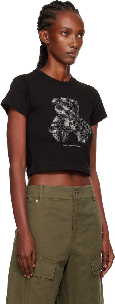 T-shirt We11done We11done Code Teddy Cropped T-Shirt Svart | WD-TT2-25-770-W-BK, 1