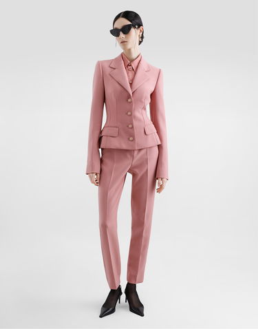 Jacka Dolce & Gabbana Dolce & Gabbana Single-Breasted Wool Crepe Dolce Jacket Rosa | F27DSTFU2L8F0473, 1