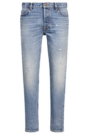 Jeans BOSS Tapered-Fit Rigid Denim Jeans Blå | 50537711