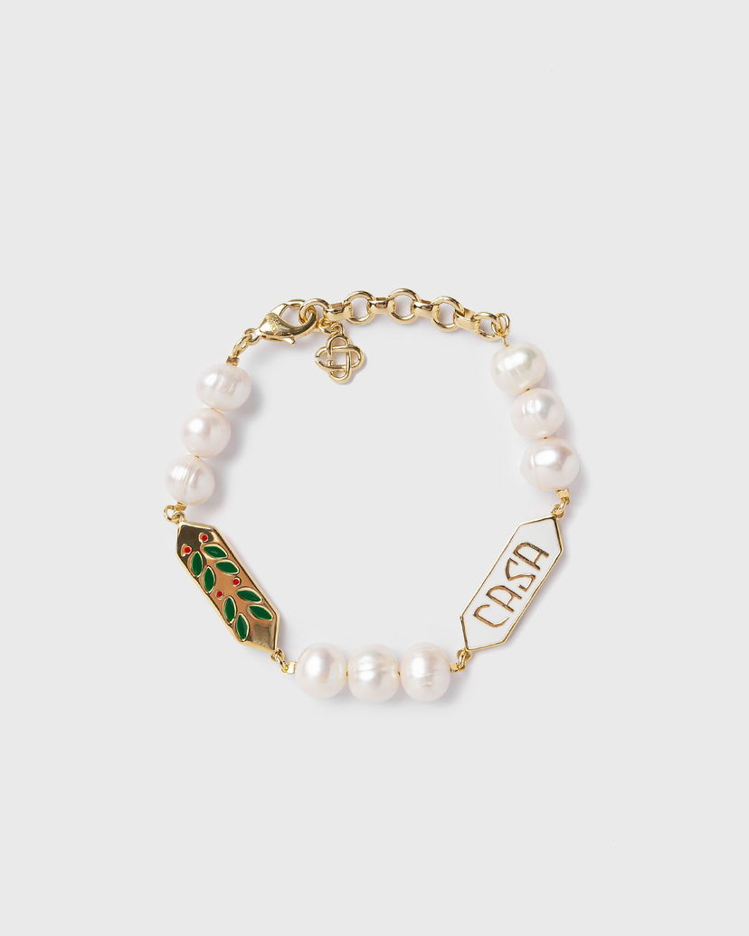 Armband Casablanca Laurel Pearl Gold-Plated Bracelet Vit | APF25-JW-091-01