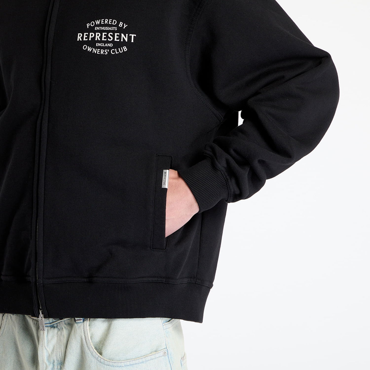 Sweatshirt Represent Clo REPRESENT Owners Club Stamp Zip Up Hoodie Svart | OCM41426-001, 1