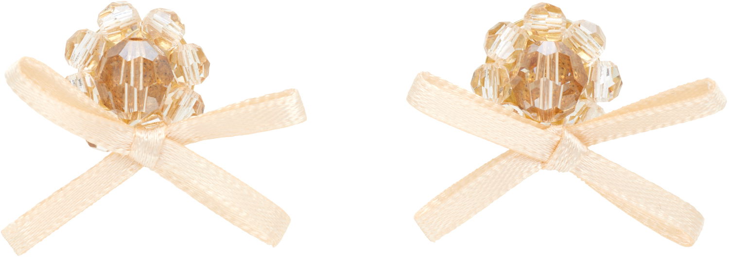 Örhängen Simone Rocha Simone Rocha Petite Bow Daisy Stud Earrings Beige | ERG552 0903, 0