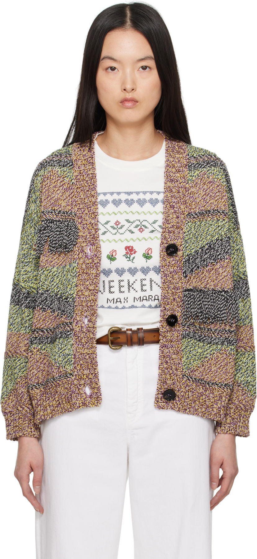 Sweater Max Mara Weekend Max Mara Bric Knit Cardigan Flerfärgad | 2515341021600