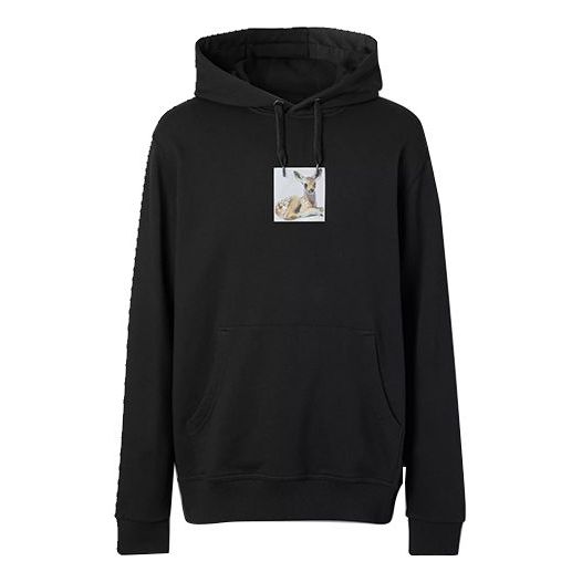 Sweatshirt Burberry Printing Cotton Hoodie Svart | 8022374-A1189
