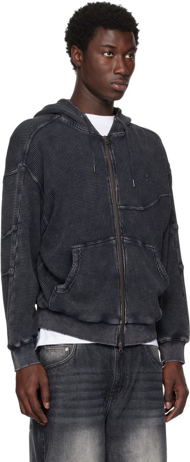Sweatshirt Dime Dime Premium Waffle Zip Hoodie Svart | DIMESU258BLK, 1