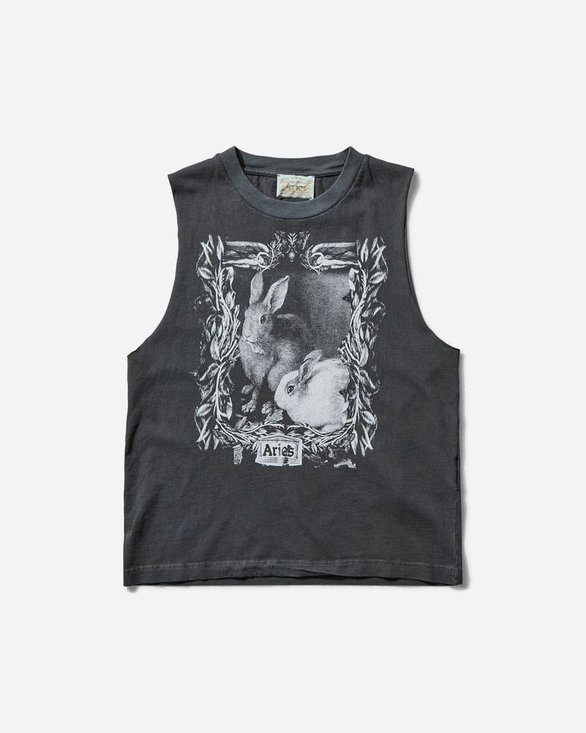 Linne Aries Faded Bunny Muscle Vest Svart | AR4002903 BLK