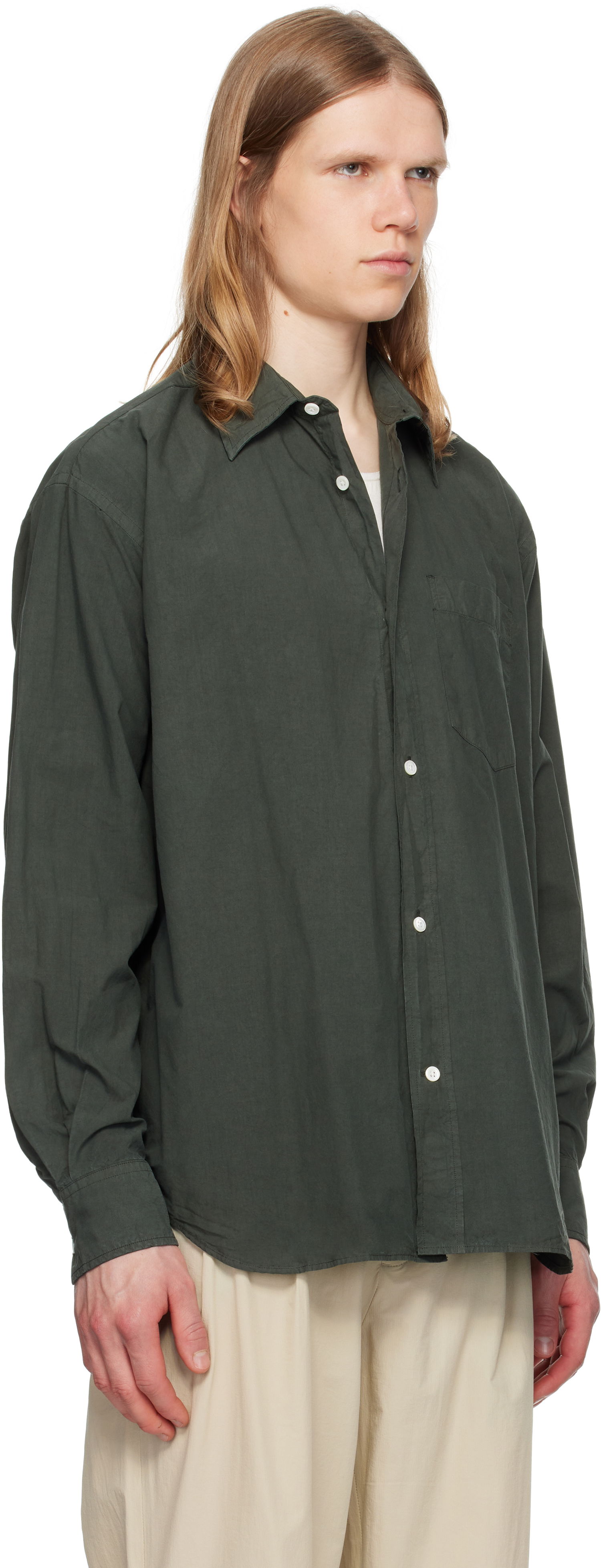 Skjorta NORSE PROJECTS Norse Projects Mo Cotton Tencel Shirt Grön | N40-0822, 1