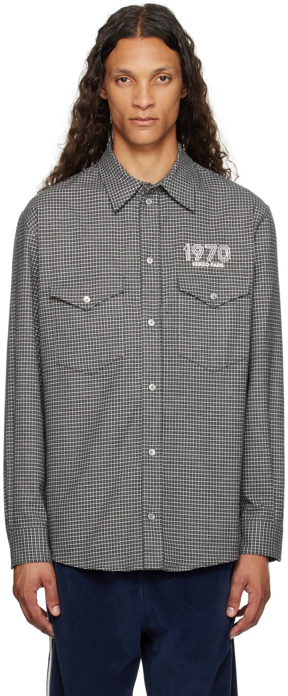 Skjorta KENZO Archive 1970 Checked Button-Up Shirt Svart | FE65CH4149LG