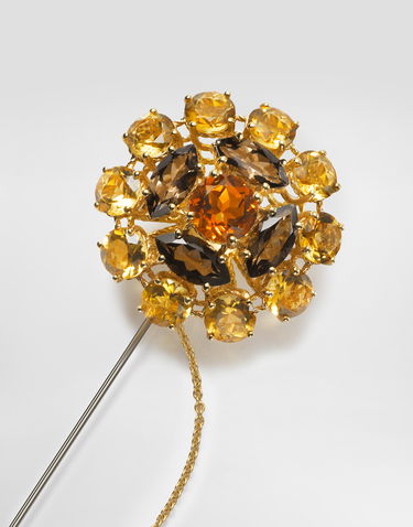 Pin Dolce & Gabbana Dolce & Gabbana Sicily Brooch with Madera Quartz, Smoky Quartz, and Citrines Gul | WPKN3GWYE01ZOO00, 2