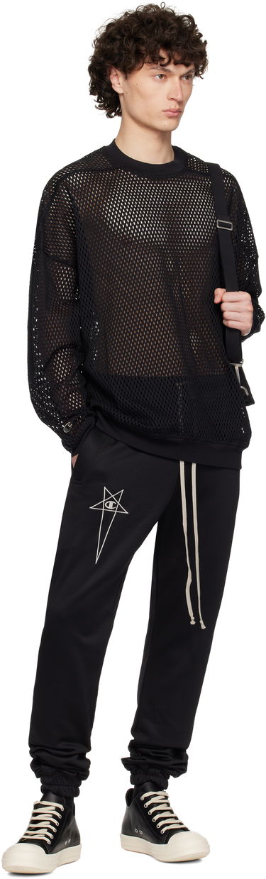 Sweatshirt Rick Owens Rick Owens Champion Edition Jumbo Mesh Sweatshirt Svart | CM01E1670 CHONET MESH, 3