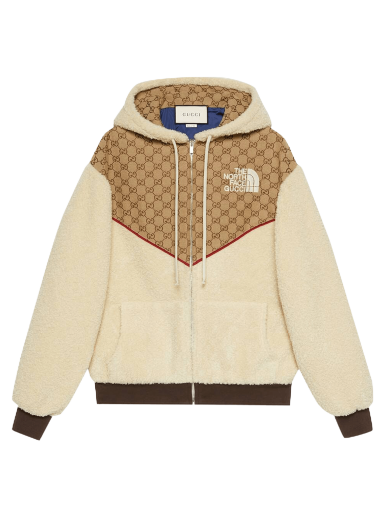 Sweatshirt Gucci The North Face x GG Canvas Shearling Jacket Beige | 644582 XJC3T 2102