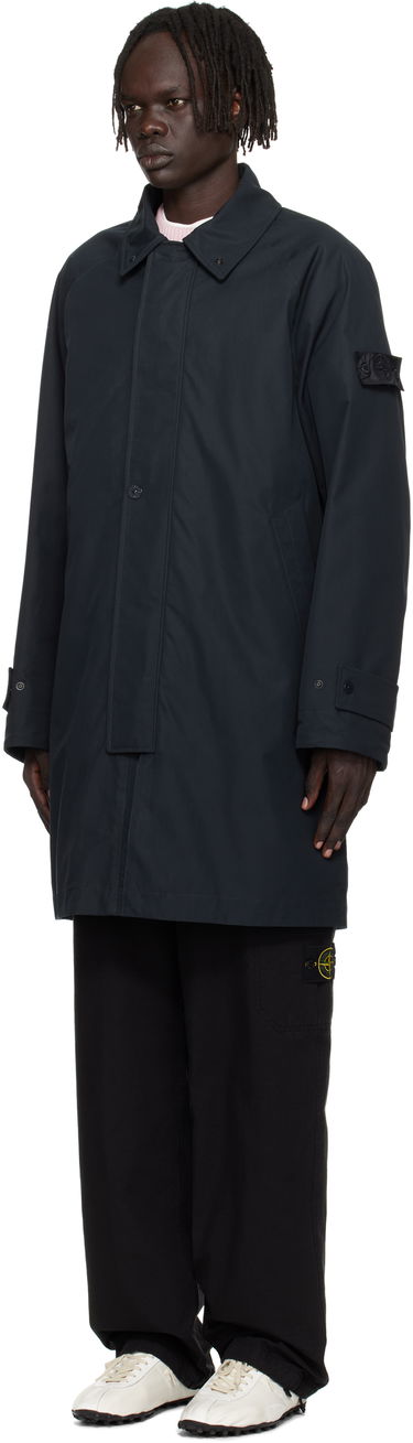 Rockar Stone Island Weatherproof Cotton Canvas Long Coat Mörkblå | K2S15 7100018 S00F1, 3