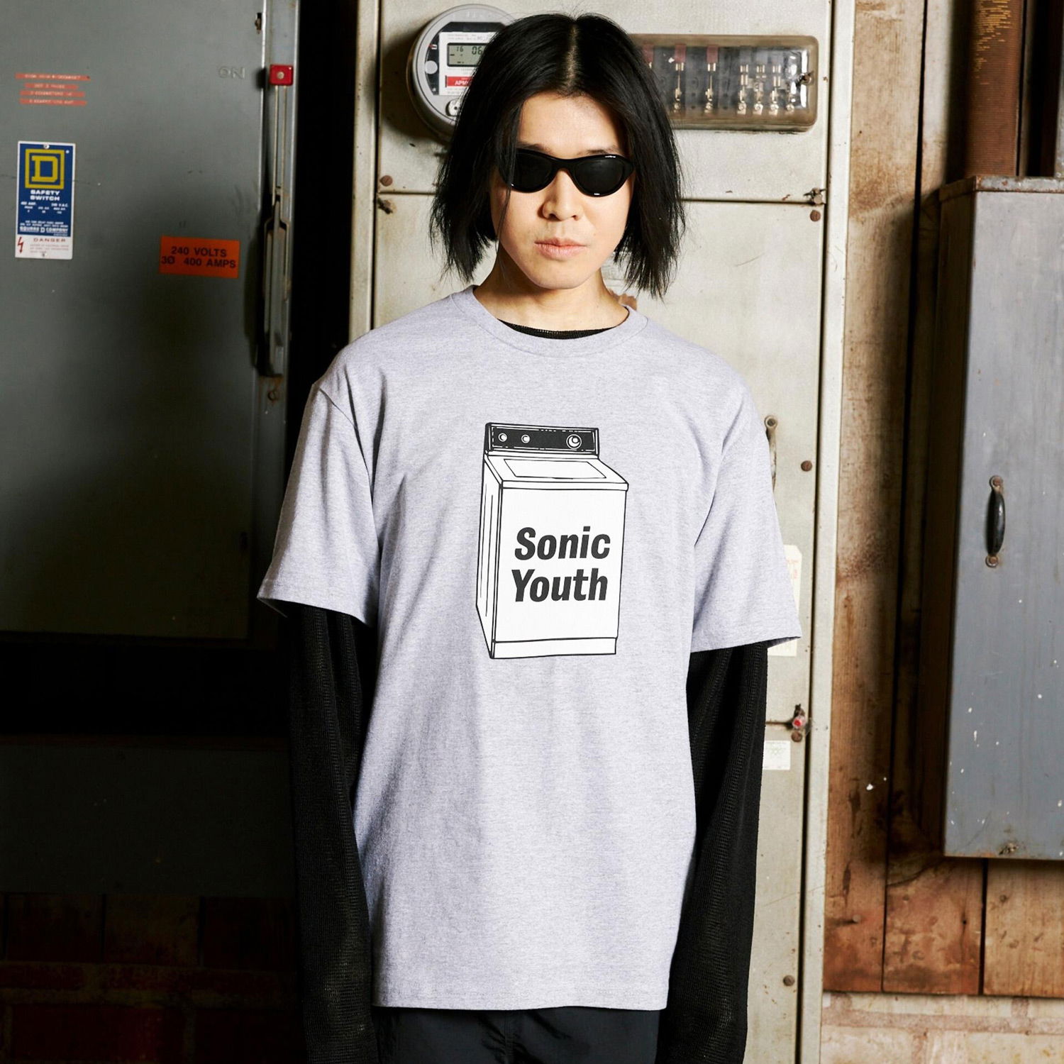 T-shirt Pleasures Techpack Tee Heather Grey Grå | P23SY020-GREY, 1