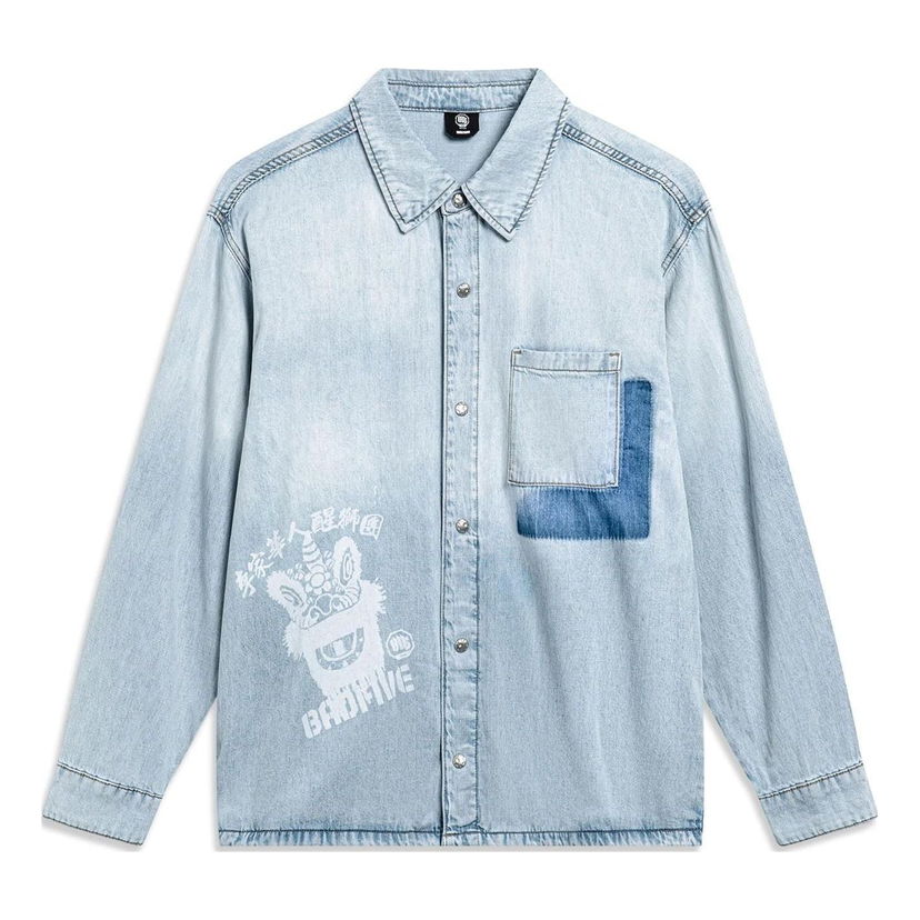 Skjorta Li-Ning BadFive Graphic Denim Jacket Blå | AJDT771-1