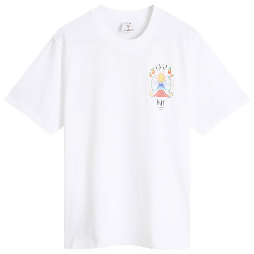 T-shirt Casablanca Casablanca Casa Way Mountain Printed T-Shirt, Size Large Vit | MPF25-JTS-001-08