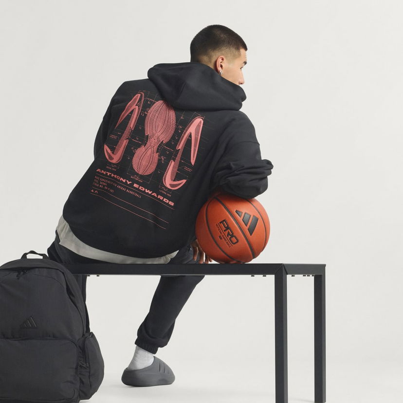 Sweatshirt adidas Performance Hoodie Anthony Edwards Schematic Svart | JM2675