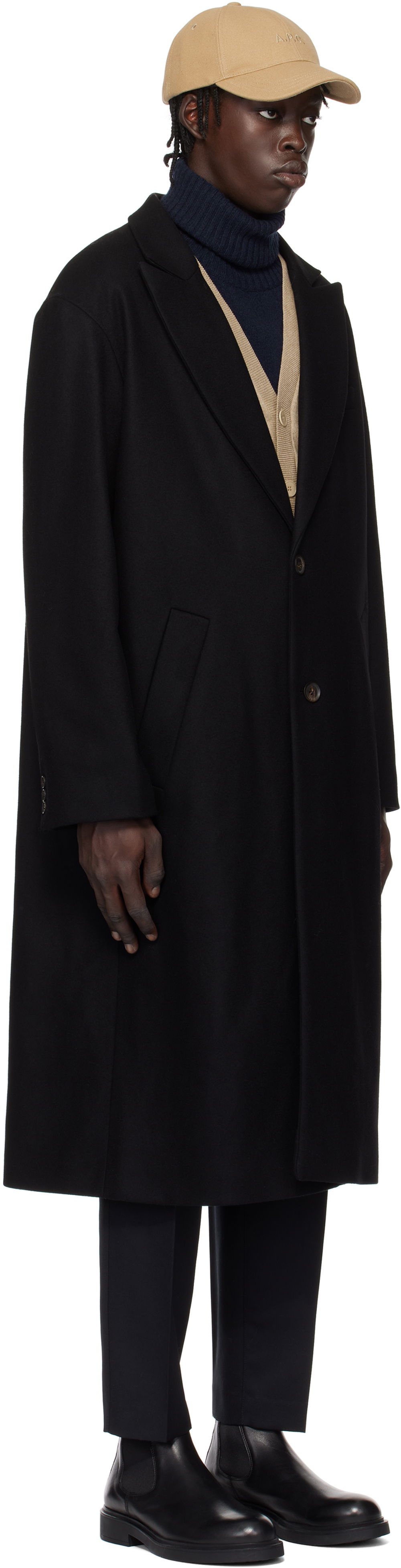 Rockar A.P.C. Oversized Wool Coat Svart | WOAJS-H01543, 1