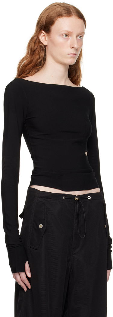 T-shirt Dion Lee Cinched Slit Long Sleeve Top Svart | C7212P23, 1