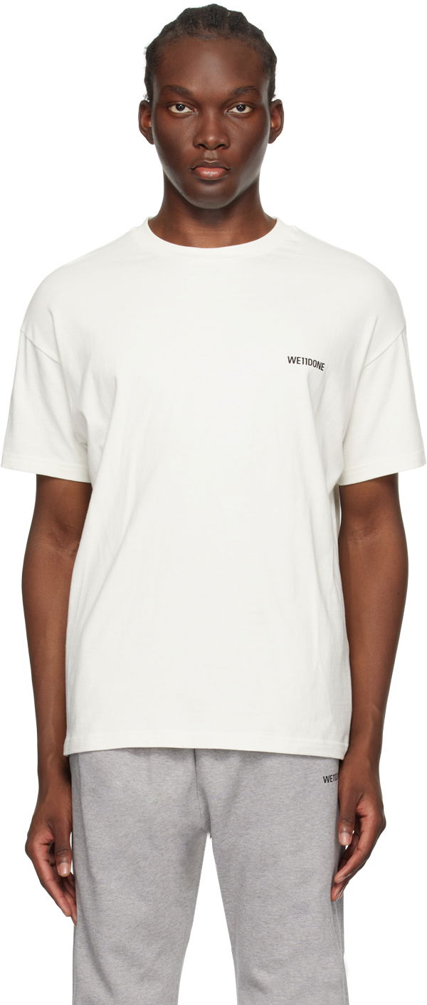 T-shirt We11done Patch T-Shirt Vit | WD-TT1-23-796-U-IV