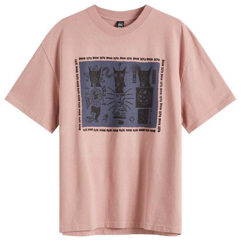 T-shirt Brain Dead Brain Dead Mind Games T-Shirt, Size Large Rosa | BDS25T000044-MAU