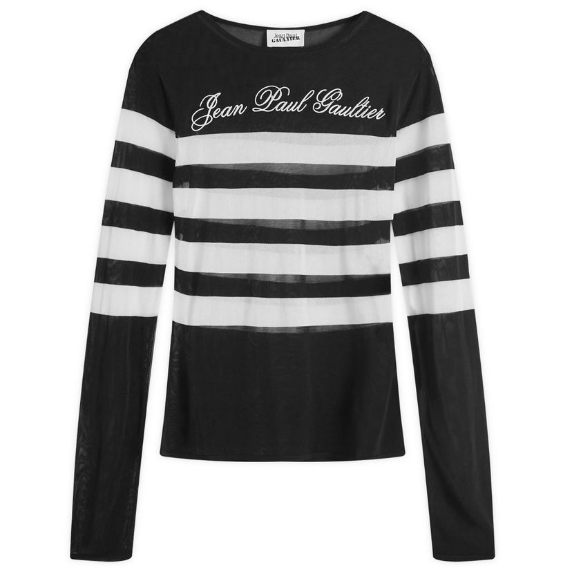 Sweater Jean Paul Gaultier Logo Knit Striped Sweater Svart | 2430FTO219BM0750001